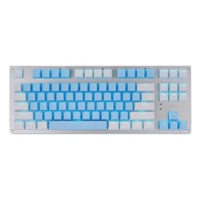 (White Blue+Ice Blue Light) Mechanical Keyboard Keys Three-Mode Wireless Bluetooth4.0 / 2.4G / T