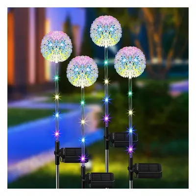 BUCASA Solar Lights Outdoor Garden, Pack Dandelion Solar Garden Lights with Colourful LED, Water