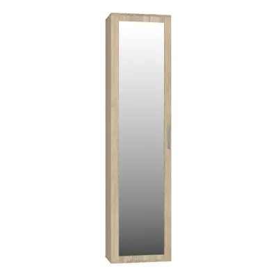 (Sonoma) ATARA - Hall cupboard with large mirror - 180x50x35 cm - shelves + hanging space - Hall