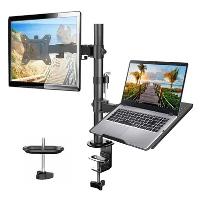 Monitor Arm with Laptop Tray for to Inch Screen & Inch Notebook, Monitor and Laptop Stand, Monit