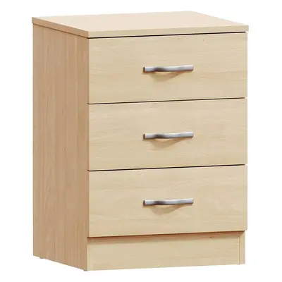 (Pine) Pine chest, three drawers with metal handles and runners