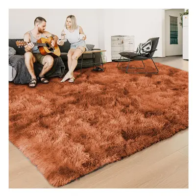 (Shaggy Rug Orange) Soft Touch Shaggy Rugs For Bedroom Hallway Runner Floor Rug