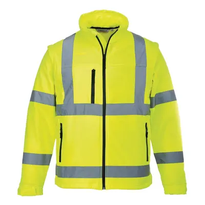 (2XL, Yellow) Portwest Unisex Hi-Vis Safety Softshell Jacket