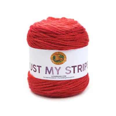 Lion Brand Yarn Just My Stripe Yarn Cherry