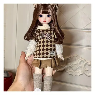 (as the picture, 30CM) 30cm Bjd1/6 Doll Makeup Changing Doll 6-point Articulated Doll 3D Real Ey