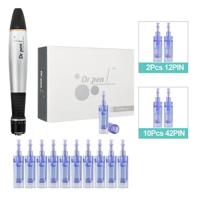 (A1C+10PCS 42PIN) Dr.pen A1c Electric Micro Needling Pen Skin Care Kit Tools Derma Pen Mesothera