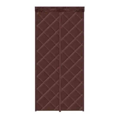 (brown, M) Set Winter Door Curtain Magnetic Insulated Door Drape Windproof Noise-reducing Door C