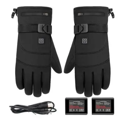 (A) Convenient Heated Gloves Waterproof Breathable Keep Warm