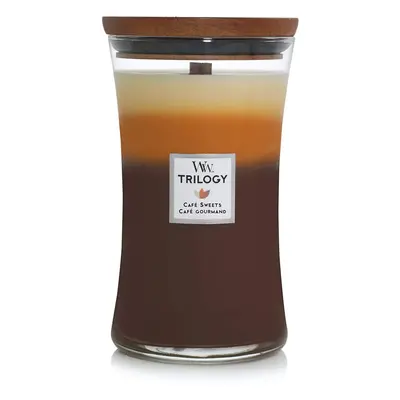 Woodwick Large Hourglass Trilogy Scented Candle | CafÃ© Sweets | with Crackling Wick | Burn Time