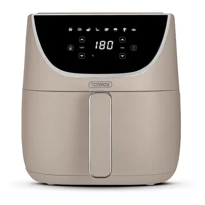 Tower T17127MSH Vortx Air Fryer with Digital Control Panel, 1700W, 6L, Latte