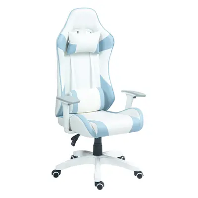 HOMCOM Gaming Chair for Adults Faux Leather Computer Chair w/ 3D Armrests Blue