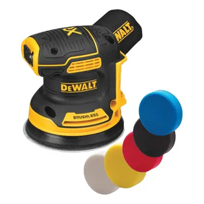 Dewalt DCW210N Cordless Brushless 18v XR Orbital Sander 125mm Polishing Pads x5