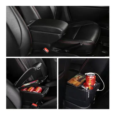 (black) Car Armrest For Kia Rio X-line Armrest Retrofit Storage Box Car Accessories Retractable