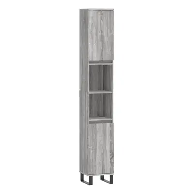 (grey sonoma) vidaXL Bathroom Cabinet Vanity Unit Highboard Cupboard White Engineered Wood