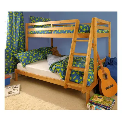 (Caramel) Bexley Wooden Triple Bunk Bed with Kerri Mattresses