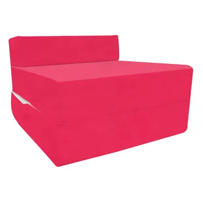 (Pink) Cotton Twill Single Chairbed Z Bed Guest FoldOut Futon Sofa Bed