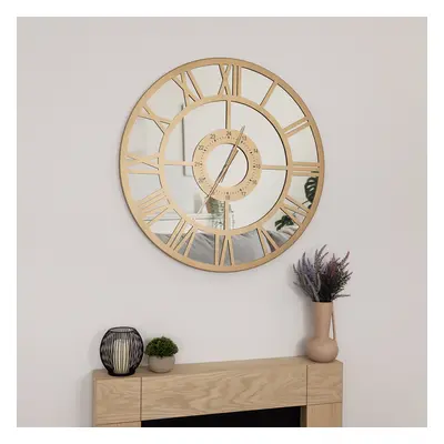 CHARLES BENTLEY Coniston Outdoor And Indoor Mirrored Wall Clock, Gold Coloured Coating, Skeleton