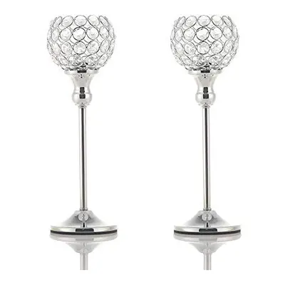 Crystal Silver Candle Holders,Candlestick Holders,Crystal Tea Light Holder, Ornaments for Living