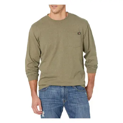 Dickies Men's Long Sleeve Heavyweight Crew Neck Military Green Single Dye Heather