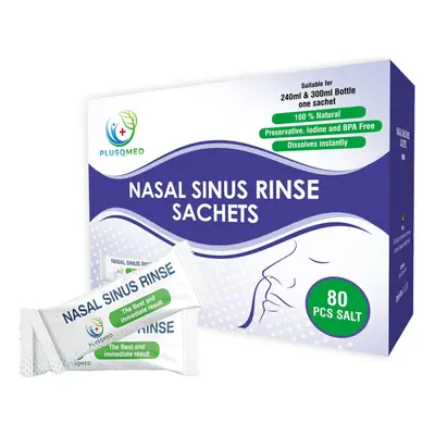 80 Saline Packets,Nasal Rinse Sachets, Sinus Rinse Sachets,Neti Pot Salt, for ml or ml Bottle Co