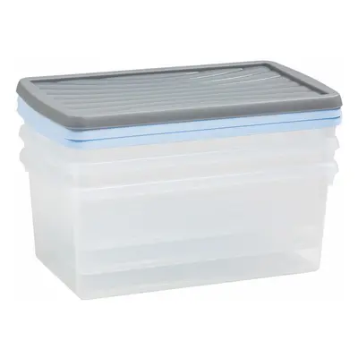 (9L) Wham Storage Box Clip Lid Nest Clear Space Save Container Assorted Colour Pack