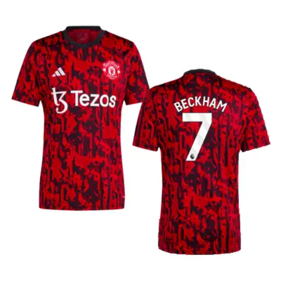 (L) Man Utd Pre-Match Shirt (Red) (Beckham 7)