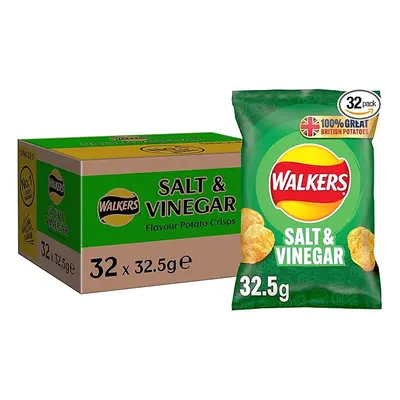 Walkers Salt and Vinegar Crisps, 32.5 g (Case of 32)