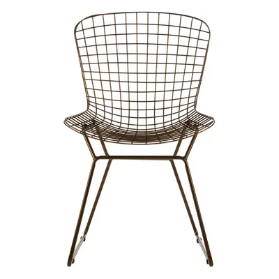 Bronze Metal Grid Frame Wire Chair, Comfortable Seating Garden Wire Chair, Easy Cleaning Wire Fr