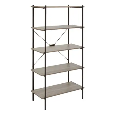 Versatile Five Tier Grey Oak Shelf Unit, Ample Storage Shelving Unit, Sturdy And Durable tall Cu