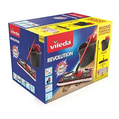 Vileda 158575Â Box System Mop, Game with STRIZZATORE, Cube, plate rectangular and 2Â Cloths Revo