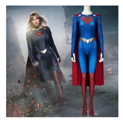 (M) 3D Supergirl Season Costume Kara Zor-El Danvers Cosplay Superwoman Jumpsuit Halloween Costum