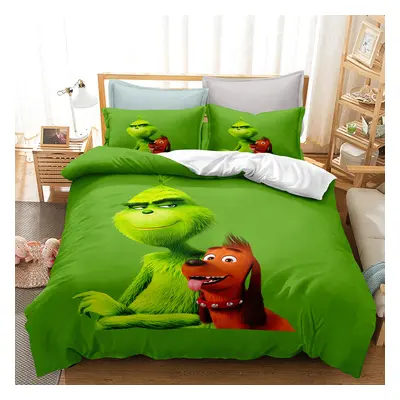 (Style 11, Double(200X200CM/3PCS)) The Grinch Kids Bedding Single Double Duvet Cover