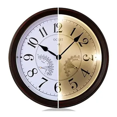 14 Inch Luminous Garden Clock Large Waterproof Outdoor Indoor Night Light Up Wall Clock Battery 