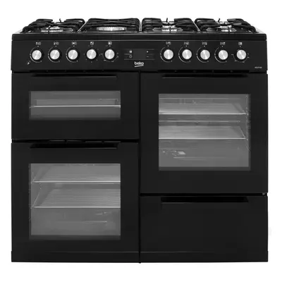 Beko KDVF100K 100cm Burners Dual Fuel Range Cooker Black New