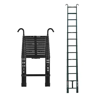 ((3.8M Ladder with hook)) Telescopic Ladder Extension Latest Design DIY Multi-Purpose Straight L