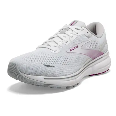 Brooks Women's Ghost Neutral Running Shoe - White/Oyster/Viola - 9.5 Medium