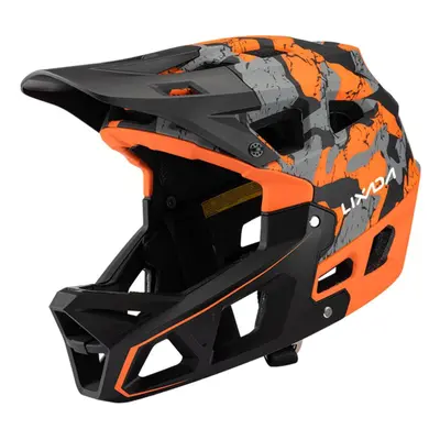 (orange) Full Face Mountain Bike Helmet Adult Racing Downhill Mtb Helmet For Mountain Bike