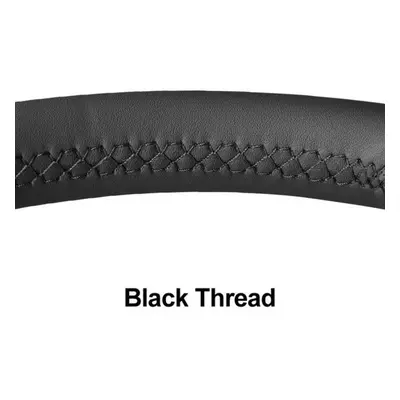 (black) Black Artificial Leather Hand-stitched No-slip Car Steering Wheel Cover For Honda Cr-v C