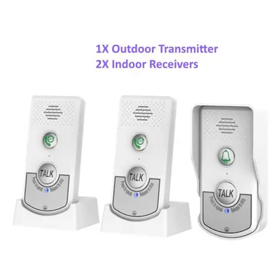 (white, 1v2) 2.4ghz Wireless Audio Intercom Door Phone Two Way Voice Doorbell H8 Voice Sender&re