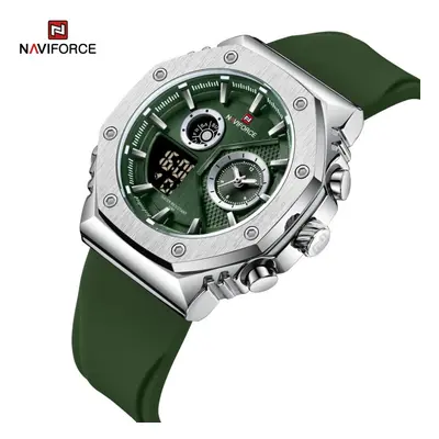 (Silver And Green, 255mm) Naviforce NF9216T Double Display Men Watch Waterproof Sport Wristwatch