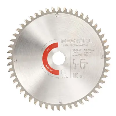 205554 Special Saw Blade TF52 Laminate/HPL,Silver,Black,Red,HW 160x1,8x20