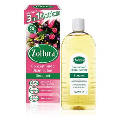 Zoflora Bouquet 6pc x 500ml, Concentrated Antibacterial Disinfectant, All Purpose Cleaner, Surfa