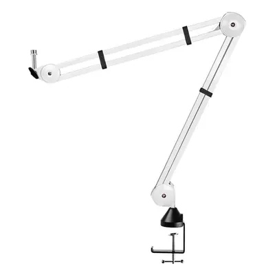 (white, S) Bomge Microphone Boom Arm Mic Stand Adjustable Clip Studio Suspension Scissor Arm Mou