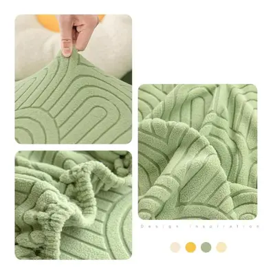 (green, Seat) Jacquard Sofa Slipcover Solid Color Anti-slip Various Size Couch Seat Protector Pl