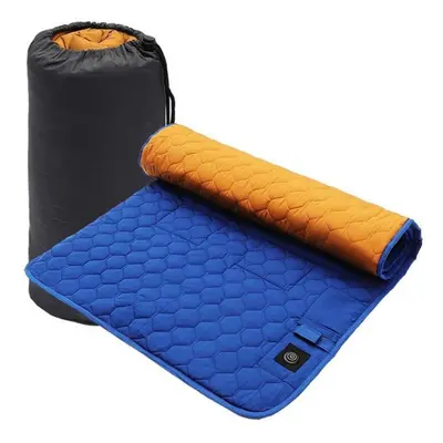 (blue) Heating Sleeping Mat Winter Outdoor Sleeping Pad Insulation Camping Heated Thickened Matt