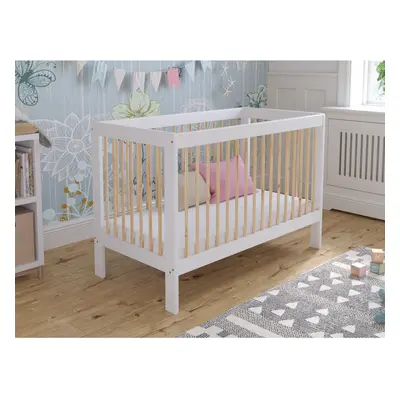 (White/Pine) Luca | Cot Bed 120x60cm with Aloe Vera mattress