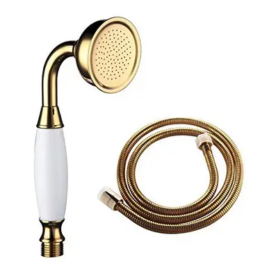 Skybath Shower Head Traditional Victorian Style Golden Handheld Shower Sprayer and Inch Hose