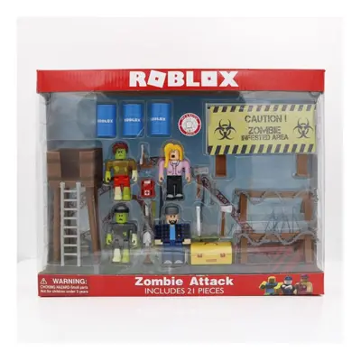 (Zombie Attack-Box Package) Roblox Game Zombie Attack Block Doll Playset Action Figure Toy Kids 