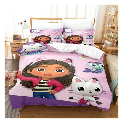 (Style 01, Double(200X200CM/3PCS)) Gabby Dollhouse Bedding Single Double Duvet Cover