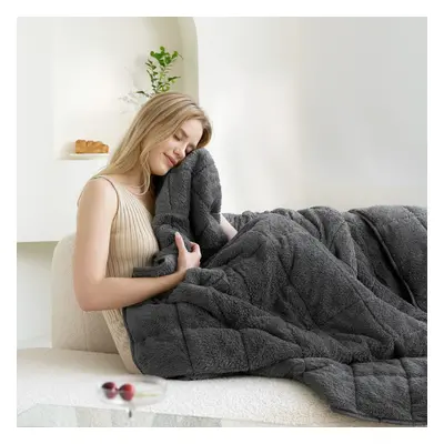 (150x200cm/13lbs/6kg) Super Soft Reversible Fleece Weighted Blankets Size Choose